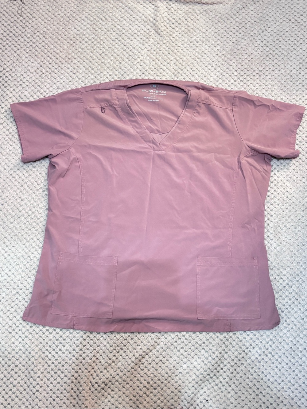 S.C.R.U.B.A.D. Mauve V-Neck Short Sleeve Scrub Top